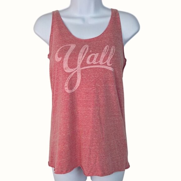 Lady Y'all Heather Pink Sleeveless Racerback Graphic Tank Top Women's SIze Large - Picture 1 of 5